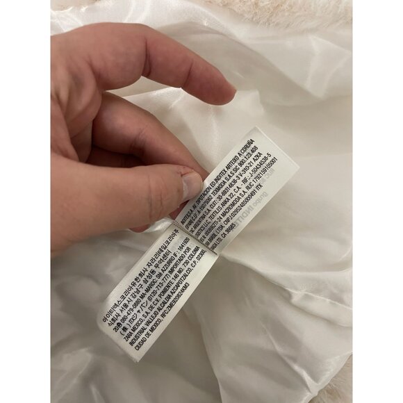 Zara Womens Faux Fur Jacket Coat Small S Ecru Ivory Beige Collared 4360/246 NWT - Picture 8 of 14